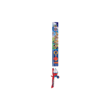 Front view of Paw Patrol youth fishing pole with red push-button reel and character packaging on white background