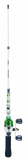 Compact green Briyo telescopic fishing rod with attached reel labeled PROFISHENCY