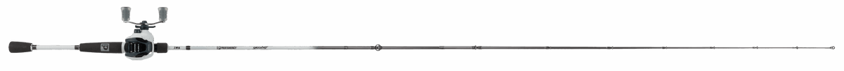 Full-length Shadowcast baitcasting rod with low-profile reel, shown horizontally