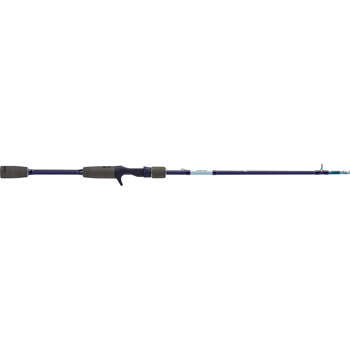 Side view of Profishiency Krazy Kool spinning rod showcasing cork split grips and IM6 graphite blank on white background