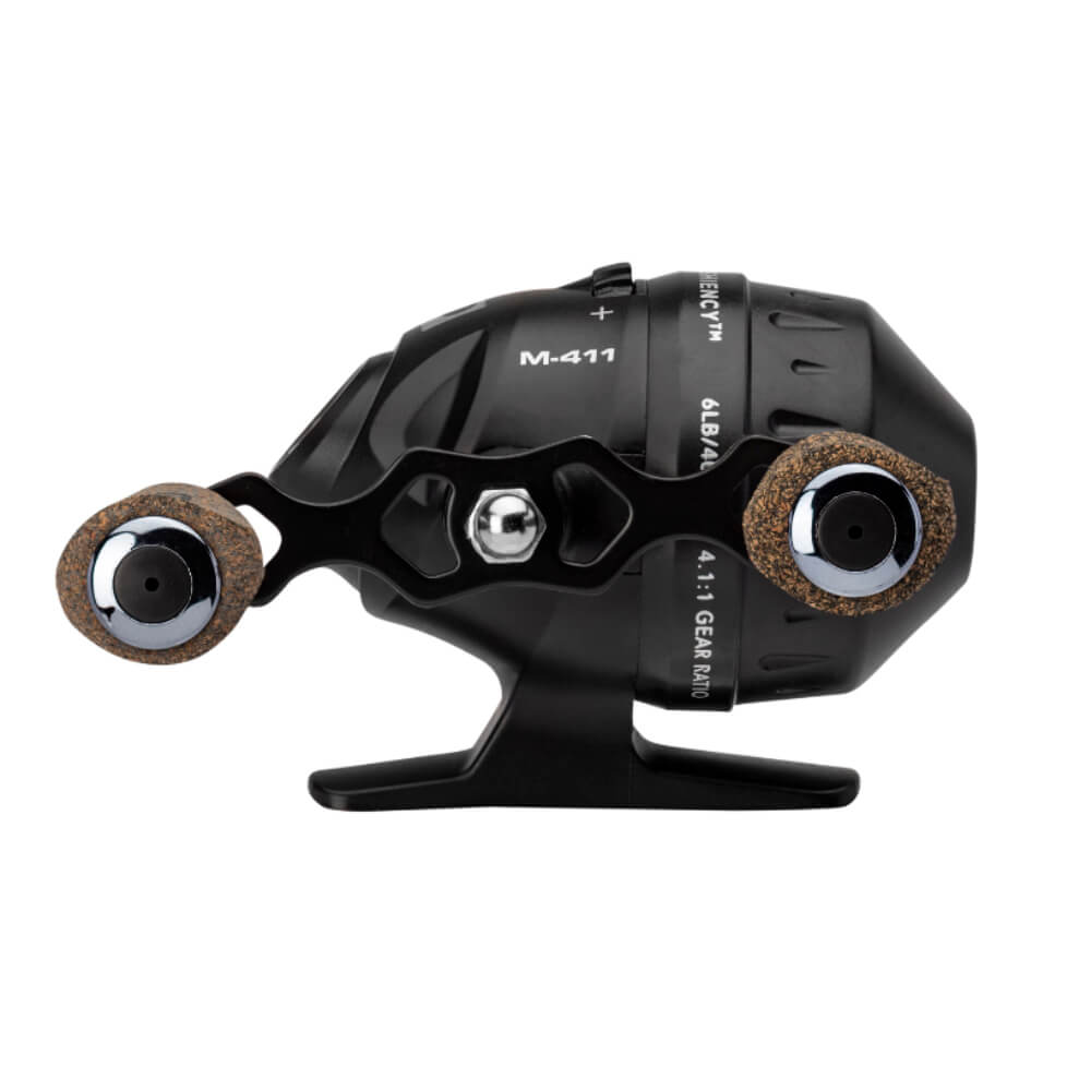 Black + M-411 baitcasting reel with cork double knobs, 4.1:1 GEAR RATIO
