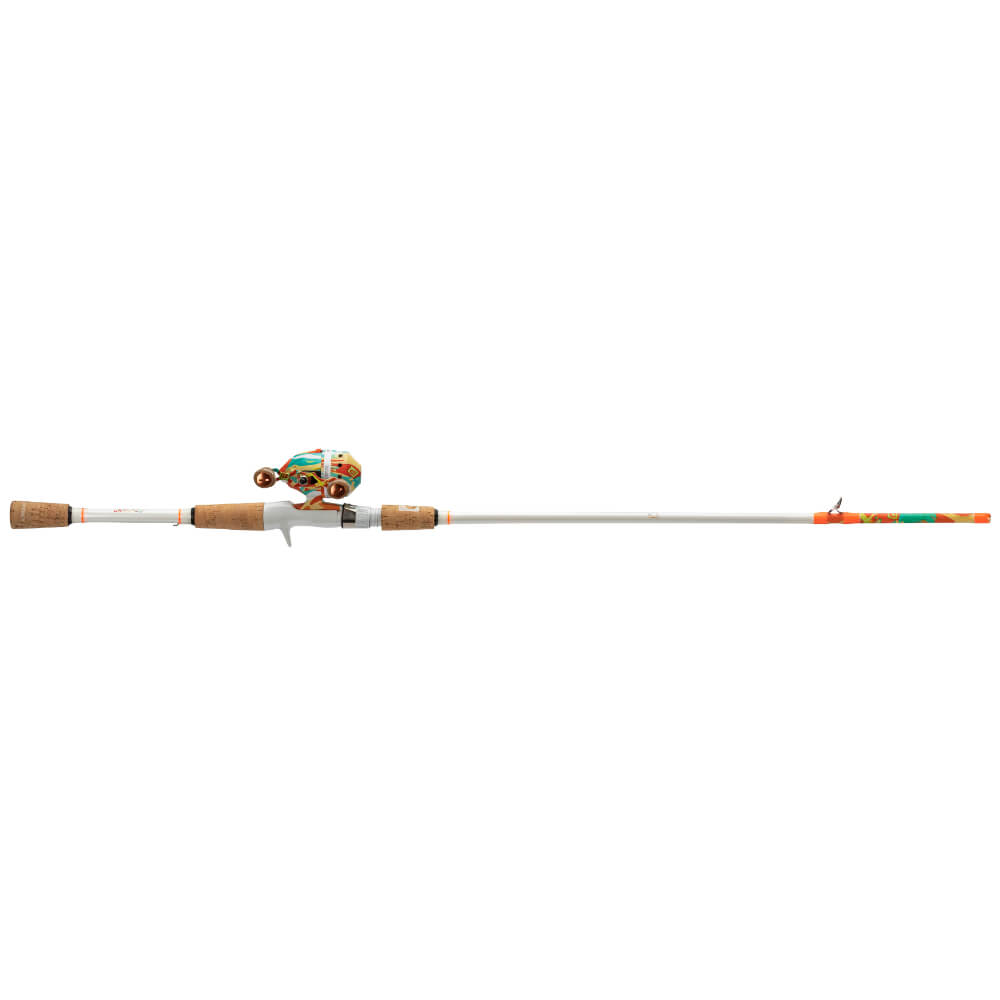 Krazy Recreational spincast rod with colorful side-mount reel and cork handles