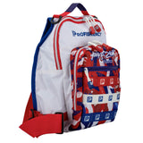 PROFISHIENCY sling backpack with Krazy Americana print and repeated P logos