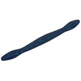 Wacky Worm Junebug soft plastic fishing lure, dark purple with teal-green flakes