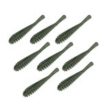 Green ribbed soft-plastic dropshot fishing baits, set of nine