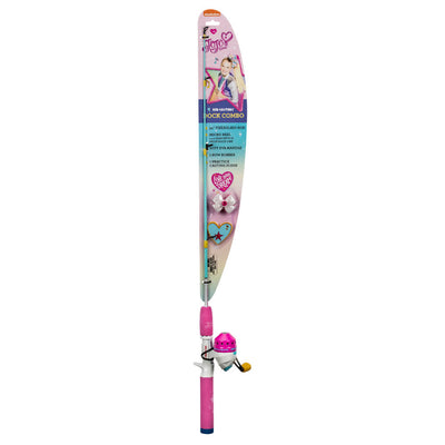 Pink JoJo Siwa Kid Casters DOCK COMBO fishing rod with Nickelodeon logo and 'LIVE YOUR DREAM' heart on packaging