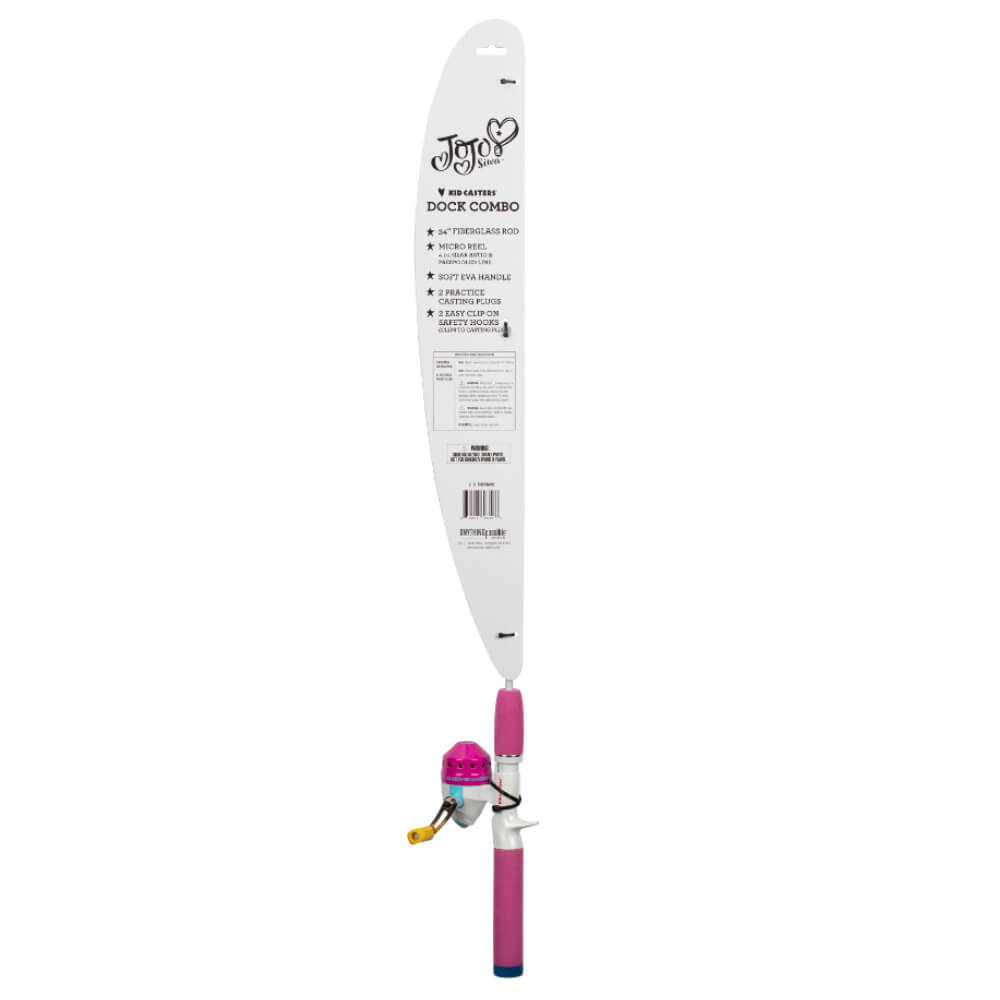 JoJo Series KID CASTERS DOCK COMBO — pink rod with micro reel and soft EVA handle