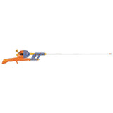 Blippi Tangle-Free Kid Caster fishing rod with orange handle, blue reel housing and long white rod