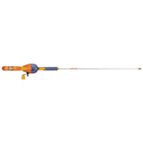 Blippi kid's tangle-free fishing rod with orange and blue handle and white shaft