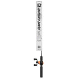 KRAZY BAITCAST DOCK COMBO rod with orange baitcast reel on white retail backing
