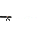 PROFISHIENCY baitcasting combo: black rod with orange tip markers and green-accent baitcasting reel