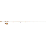 Krazy Spin combo spinning rod and reel, white rod with orange and teal accents and cork handles