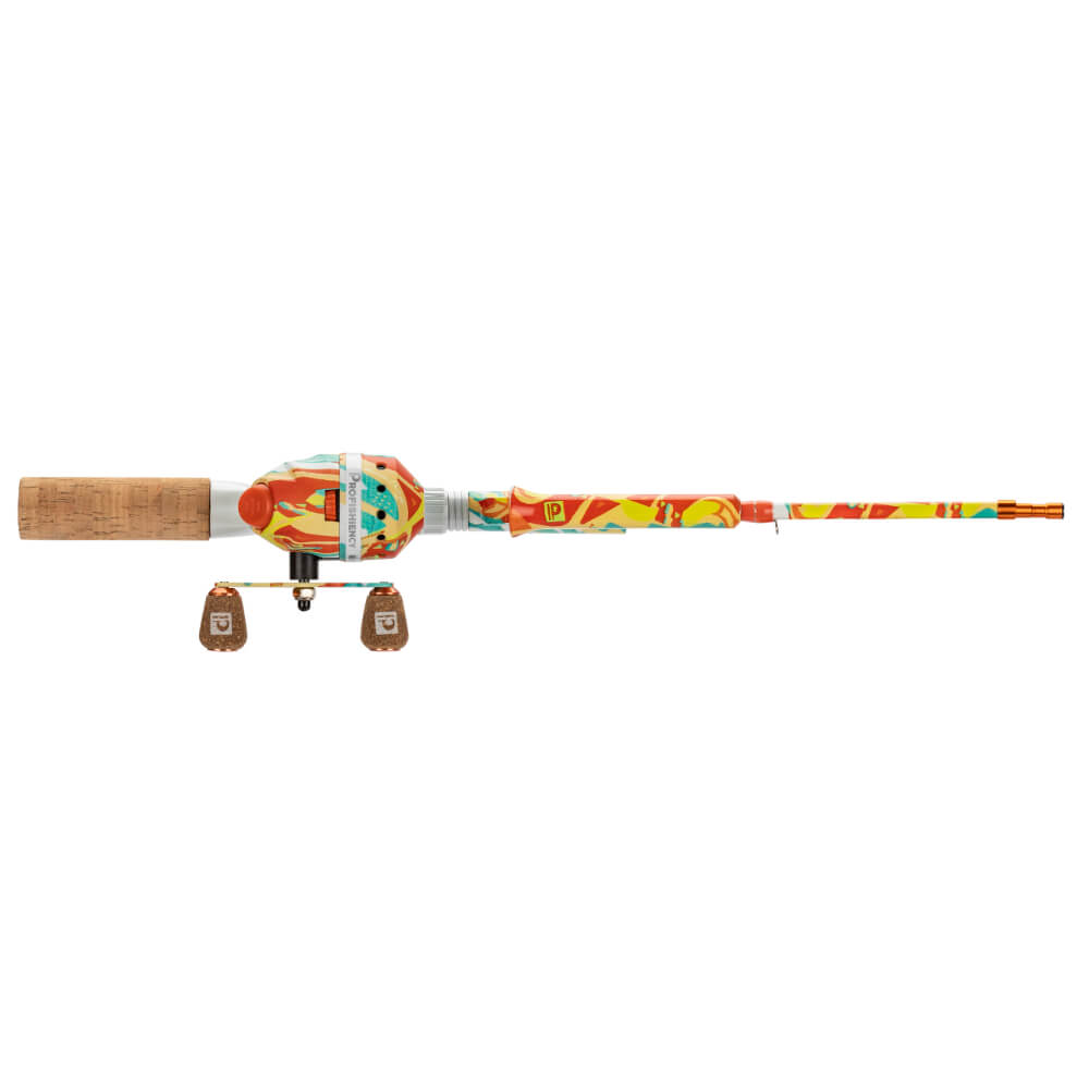 Krazy Pocket combo fishing rod with cork handle and colorful PROFISHIENCY graphics