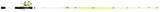 Side view of Profishiency Highkey Spincast Combo lime green rod with split EVA grip and attached reel on white background