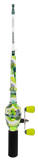 Front view of Profishiency Highkey Pocket Combo telescoping rod and micro spincast reel with green camo body and foam handle
