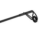 Close-up of Profishiency Premium Spinning Pocket Combo rod tip showing black telescopic rod and metal guide on white background