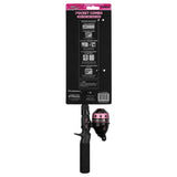 Pocket Combo pink travel rod and reel with Profishiency packaging and Anything Possible logo, back instruction panel visible.