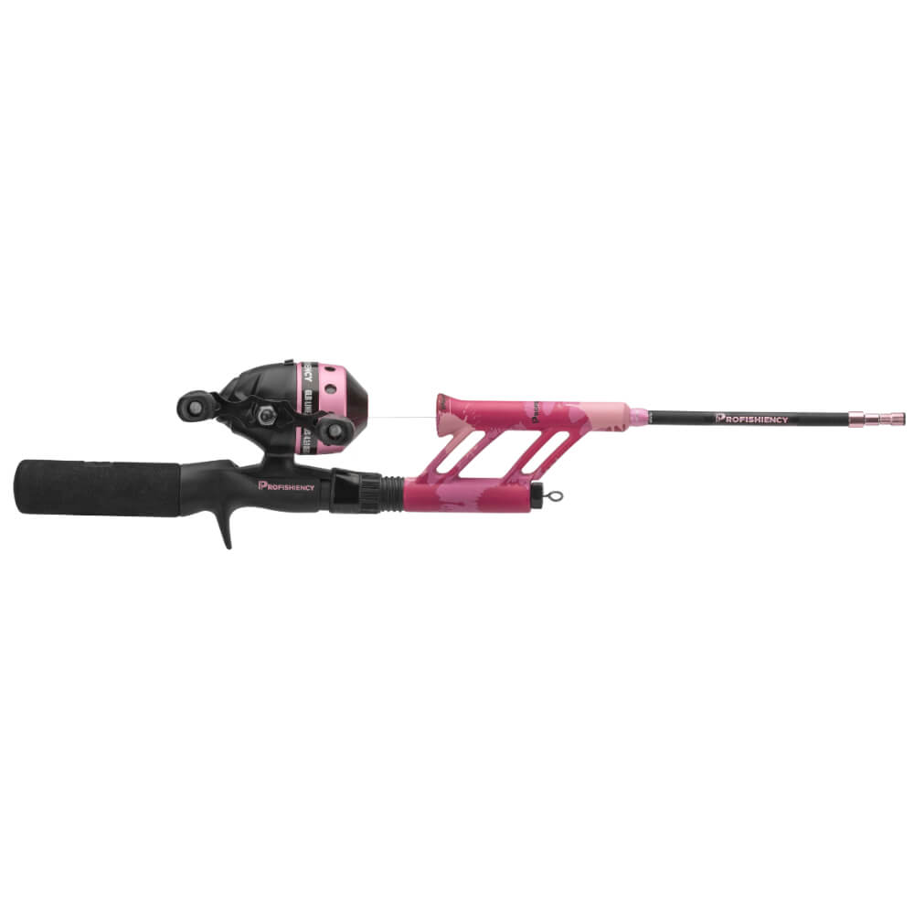 PROFISHIENCY Splat Pink pocket rod-and-reel combo, retracted