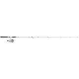 Profishiency pinning rod and reel with pastel marbled blue-pink blank and black foam handle