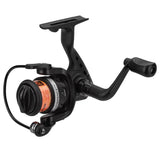 Profishiency microspin fishing reel with orange line on spool, shows 'PROFISHIENCY TM'