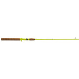 Profishiency lime green spincast fishing rod with cork handle (side view)