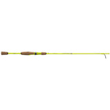Profishiency Flashspin Ultralight side-guide fishing rod, lime-yellow blank with cork handle