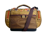 Front view of Profishiency Retro Green tackle bag with mesh front pocket, side zip pockets and shoulder strap