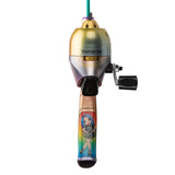 Youth fishing handle with RAINBOW HIGH logo on reel and blue‑haired character illustration on the grip