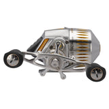 PROFISHIENCY silver Sniper spincast reel with dual foam handles, ventilated spool, 6.5:1 Gear Ratio