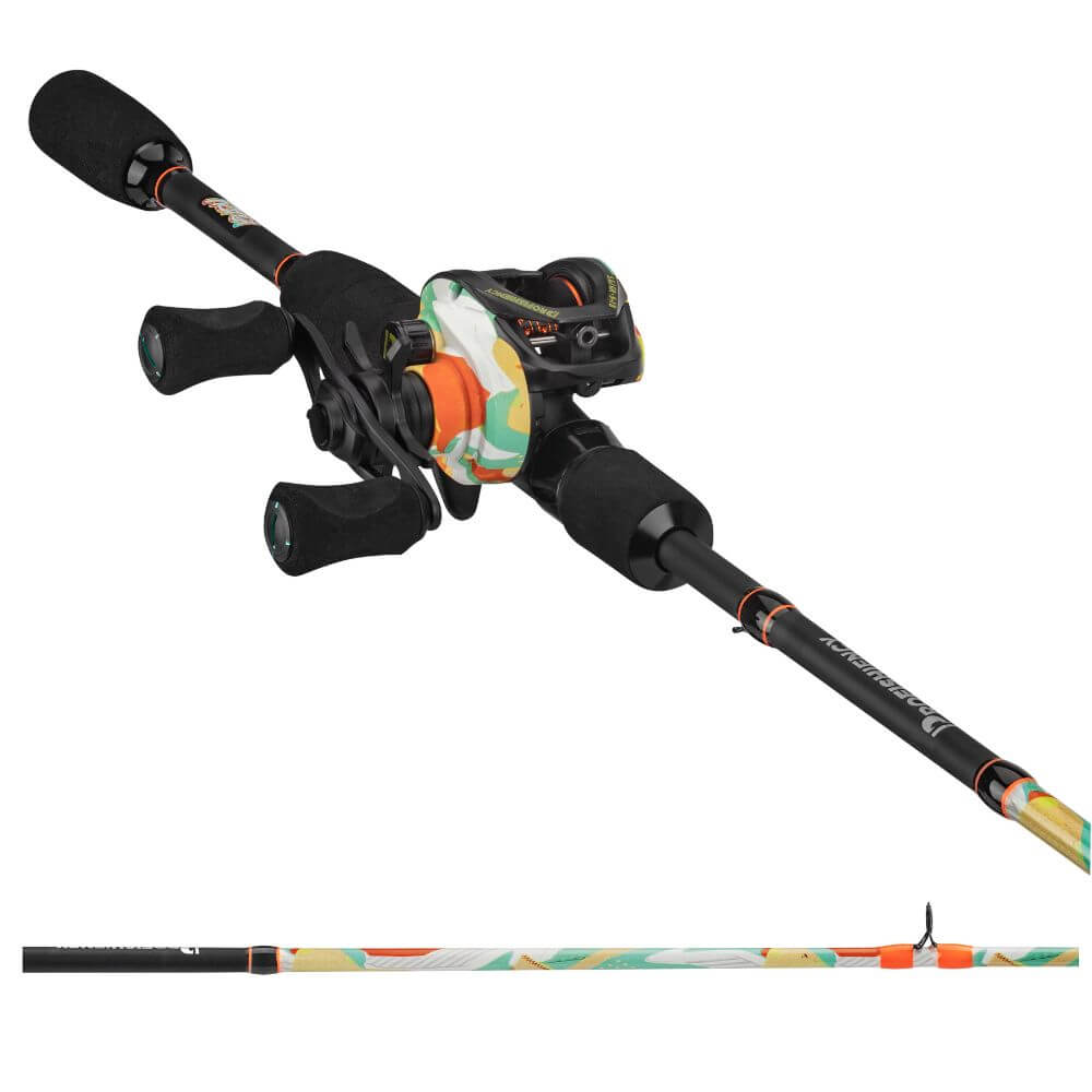 baitcasting reel combo sale Kilitn Fishing Rod and Combo, Baitcast Reel, 6 Foot 7 Foot 2-Piece, Durable Fiberglass Wrapped Carbon Fiber Rod with Comfortable EVA Handle (Left-Hand Reel heavy power rating provides the strength needed to handle larger fish species Daiwa Procaster Baitcasting Combo