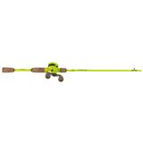 Neon yellow baitcasting rod and low-profile reel with cork handles