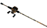 Profishiency RETRO baitcast combo with a sleek reel and rod, designed for fishing enthusiasts and featuring a modern retro style.