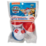 Paw Patrol Kid Casters Easy Snap-On Rattle Bobbers packaged set — red and white bobbers with paw print