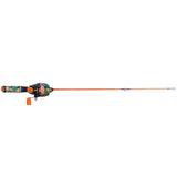 NERF orange youth fishing rod with closed-face reel and patterned grip, Kid Casters style.