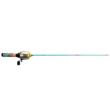Kid Casters youth fishing rod — teal shaft, gold side-cast reel and illustrated handle