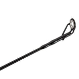Black fishing rod tip guide with ceramic insert and double-foot frame
