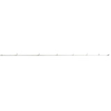 White two-piece fishing rod blank showing multiple line guides