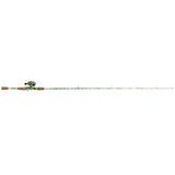 Krazy2 spincast fishing rod with cork handles and matching spincast reel, full-length side view