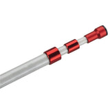 Telescoping silver pocket rod tip with three red anodized aluminum ferrules