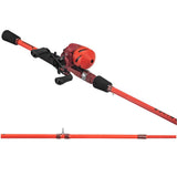 Profishiency Micro Sniper Red Spincast Combo with reel and rod, designed for beginner anglers and freshwater fishing.