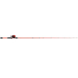 Sniper 63 E Series red baitcast rod and reel combo, side view