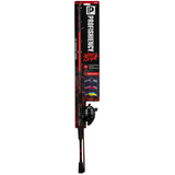 Front view of Profishiency SPLAT 5 foot 6 inch spincast combo showing red-black rod, pre-spooled reel, and three mini crankbaits on carded backing