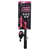 Profishiency Splat Pink micro telescopic Pocket Combo rod and spinning reel on retail backing card