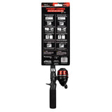 Profishiency Pocket Combo travel rod with red-and-black spinning reel and printed packaging back labeled 'POCKET COMBO'
