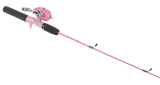 Pink Profishiency baitcasting rod and reel with foam grips