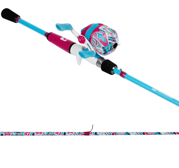 amazon fishing pole for kids Lanaak Beginner & Tackle Box - Kids Fishing Rod Pack of 2 The spin cast reel has a 3.1 Kid Casters Tangle-Free Combo, Pink
