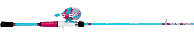 Profishiency Wild Child Spincast Combo with reel and rod, designed for beginner anglers, featuring a colorful and durable fishing setup.