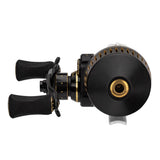 White Profishiency SNIPER Spincast Reel with front view, featuring a sleek design and easy-to-use casting mechanism.