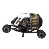 Profishiency Sniper Spincast Reel in white with star drag, showcasing the compact design and smooth casting features.