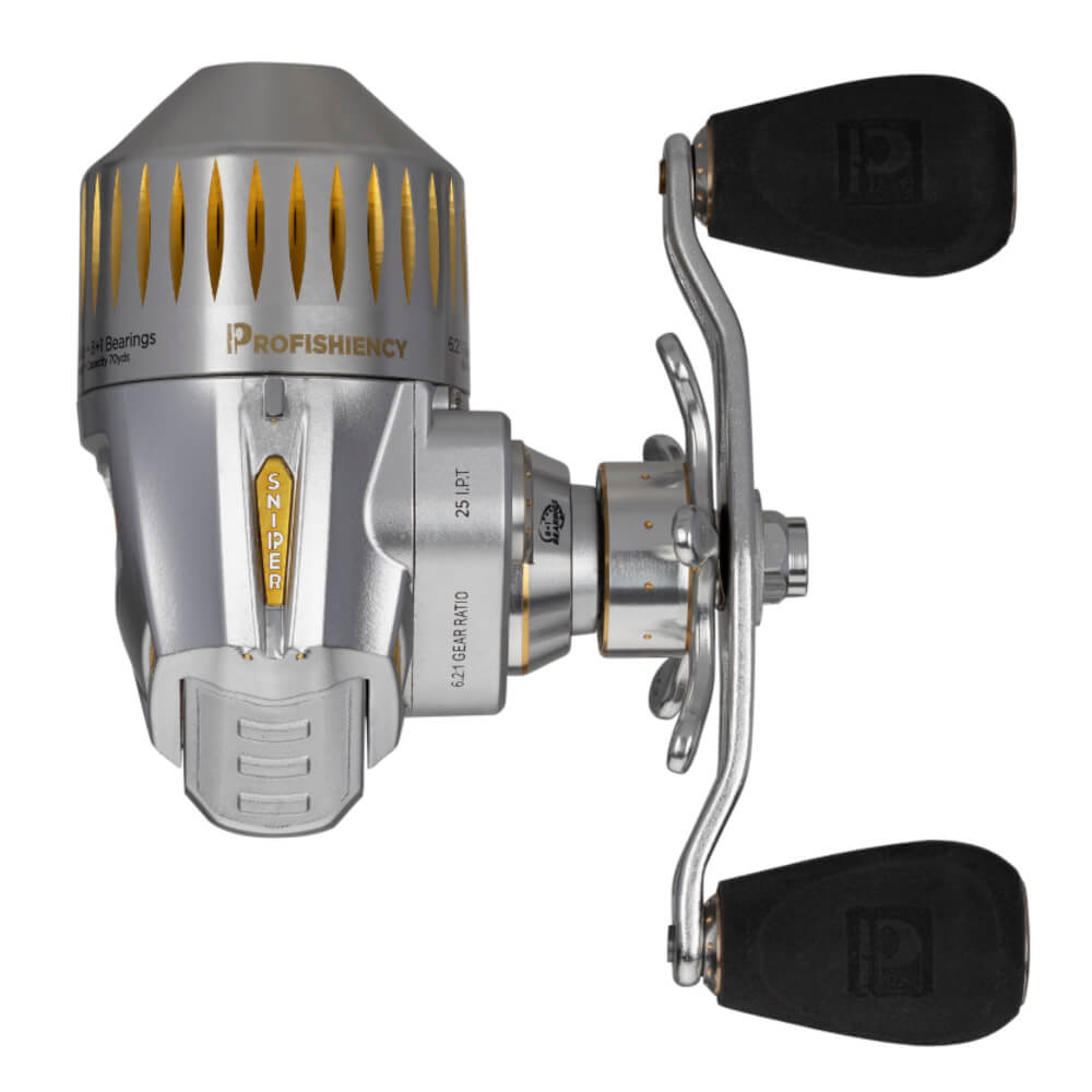 Profishiency Sniper Micro Silver/Gold Spincast Reel